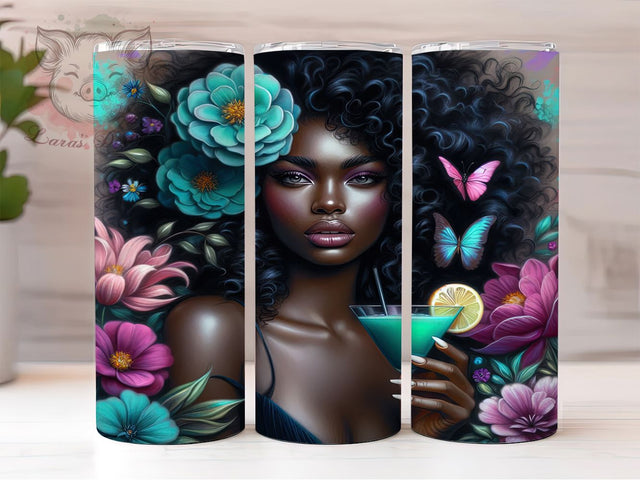 Watercolor Butterfly Woman Tumbler, Butterfly Woman, Summer Sunflower, Vibrant Design, Tumbler Wrap, Sublimation Design, 20oz Tumbler Sublimation Lara' s Designs 