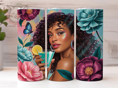 Watercolor Butterfly Woman Tumbler, Butterfly Woman, Summer Sunflower, Vibrant Design, Tumbler Wrap, Sublimation Design, 20oz Tumbler Sublimation Lara' s Designs 