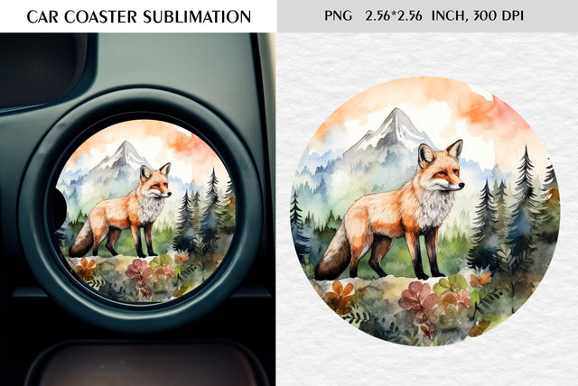 Watercolor camping car coaster sublimation Sublimation Kseniia designer 