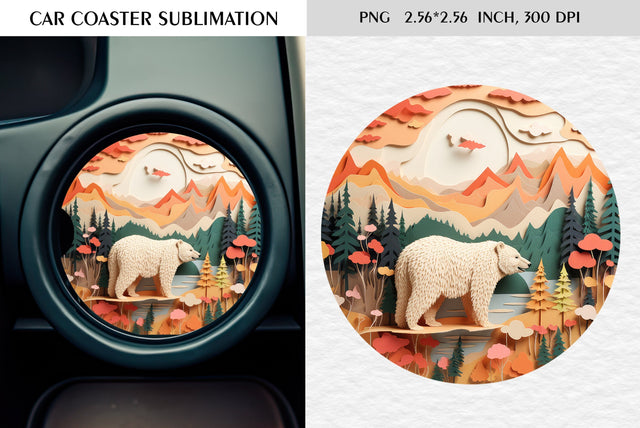 Watercolor camping car coaster sublimation Sublimation Kseniia designer 