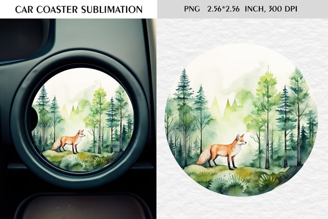 Watercolor camping car coaster sublimation Sublimation Kseniia designer 