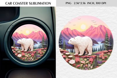 Watercolor camping car coaster sublimation Sublimation Kseniia designer 