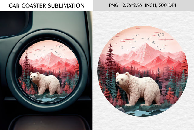 Watercolor camping car coaster sublimation Sublimation Kseniia designer 