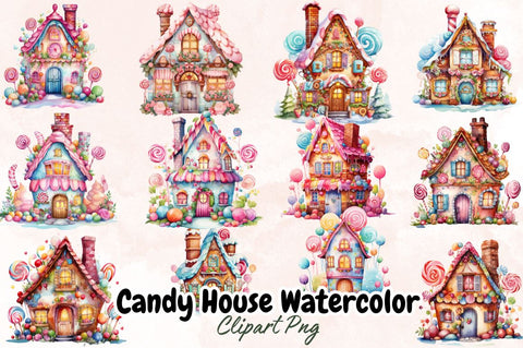Watercolor Candy House Sublimation Bundle Sublimation Designangry 