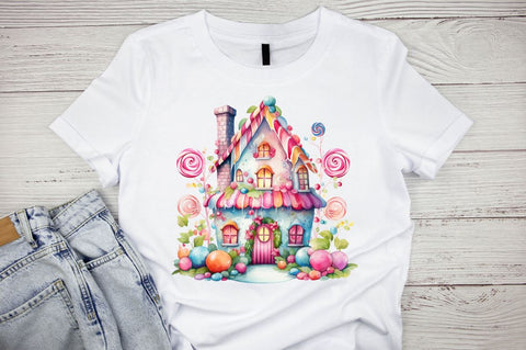 Watercolor Candy House Sublimation Bundle Sublimation Designangry 