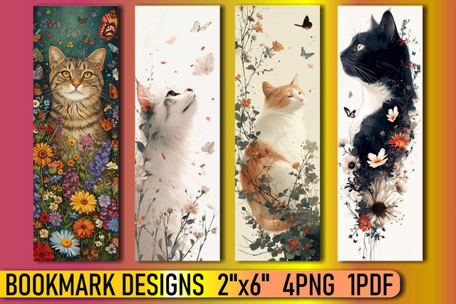 Watercolor Cat Bookmark Sublimation Art Sublimation afrosvg 
