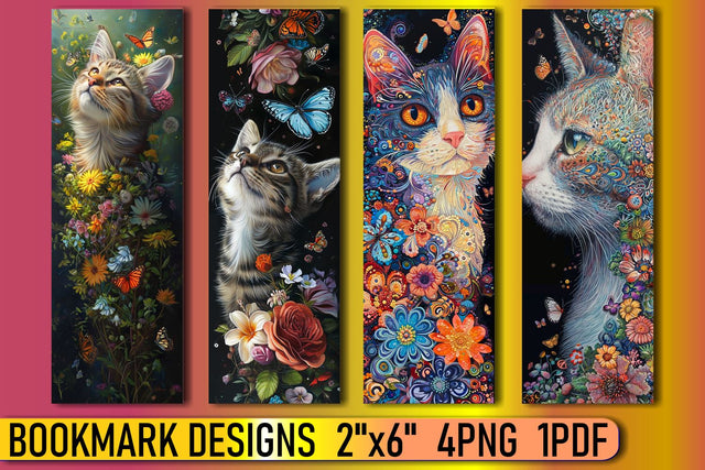 Watercolor Cat Bookmark Sublimation Wonders Unveiled Sublimation afrosvg 