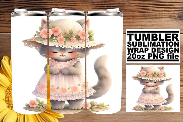 Watercolor Cat Lover 20oz Tumbler Design Sublimation afrosvg 