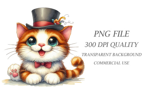 Watercolor Cats Clipart Sublimation Rupkotha 