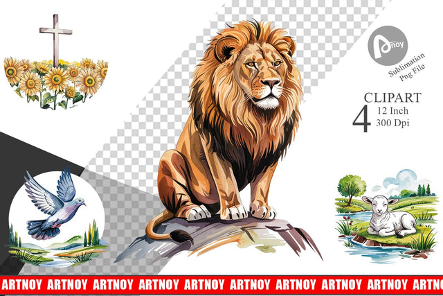 Watercolor Christian Clipart Sublimation artnoy 