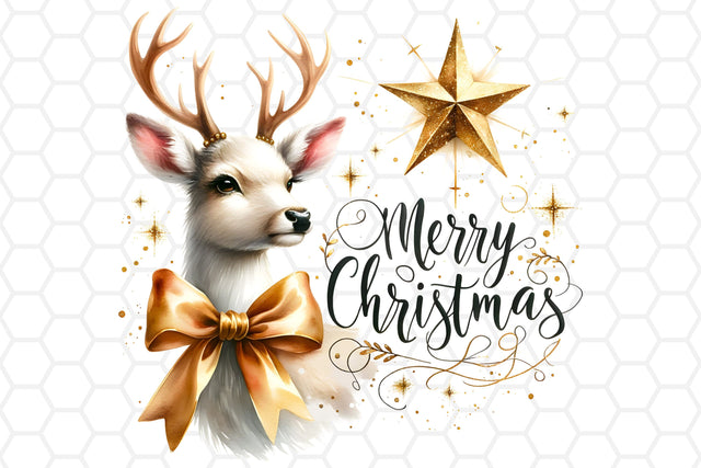 Watercolor Christmas Deer Clipart, Sublimation PNG Sublimation DreanArtDesign 