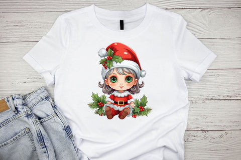 Watercolor Christmas Elf Watercolor Clipart Bundle Sublimation Designangry 