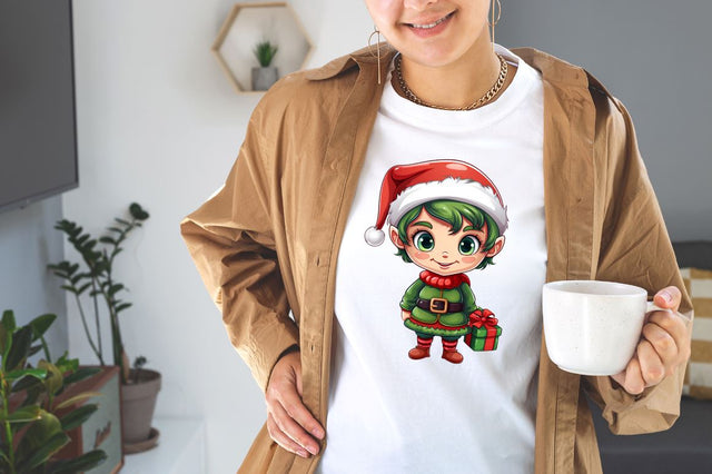 Watercolor Christmas Elf Watercolor Clipart Bundle Sublimation Designangry 