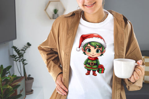 Watercolor Christmas Elf Watercolor Clipart Bundle Sublimation Designangry 