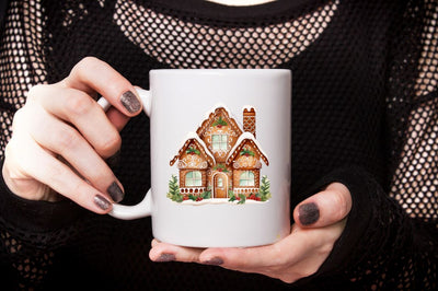 Watercolor Christmas Gingerbread House Clipart Bundle Sublimation Designangry 