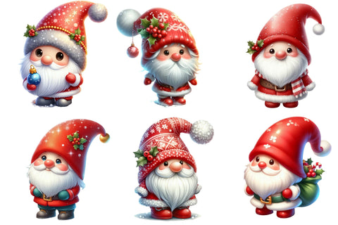 Watercolor Christmas Gnomes Clipart Sublimation Rupkotha 
