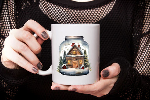 Watercolor Christmas in Jar Watercolor Clipart Bundle Sublimation Designangry 