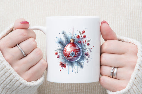 Watercolor Christmas Ornament Clipart Sublimation designartist 