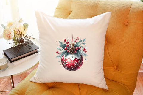 Watercolor Christmas Ornament Clipart Sublimation designartist 