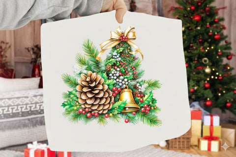 Watercolor Christmas Pinecone Clipart Sublimation SVGArt 