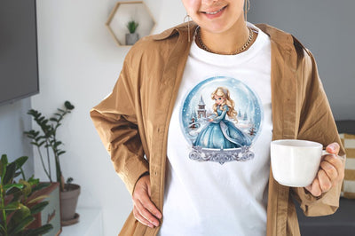 Watercolor Christmas Princess in Snow Globe Bundle Sublimation Designangry 