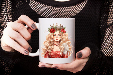 Watercolor Christmas Princess Sublimation Clipart Bundle Sublimation Designangry 