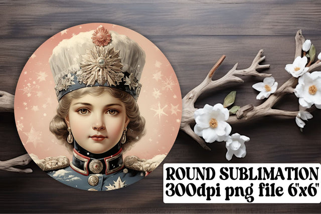 Watercolor Christmas Retro Keychain Round Design Holiday Sublimation afrosvg 