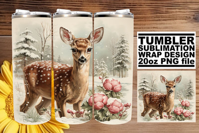 Watercolor Christmas Retro Tumbler Wrap Sublimation 20oz Sublimation afrosvg 