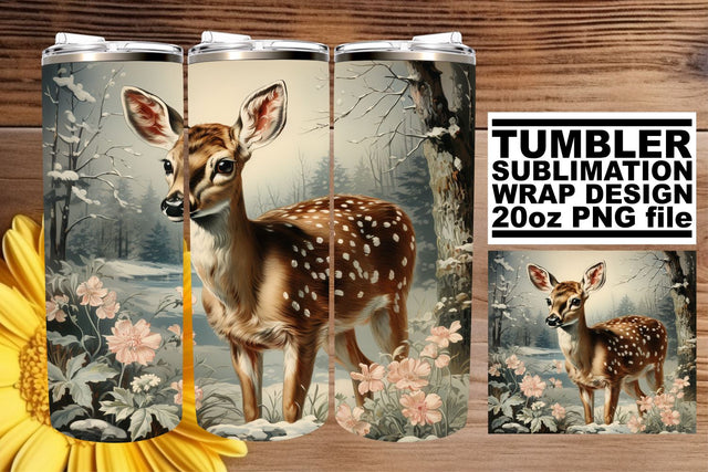 Watercolor Christmas Retro Wrap - Holiday Tumbler 20oz Design Sublimation afrosvg 