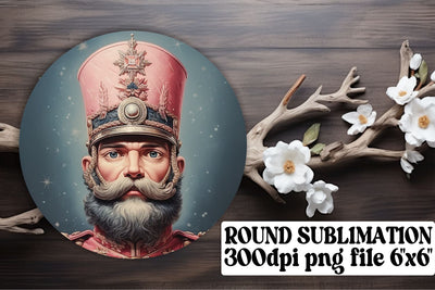 Watercolor Christmas Round Keychain Design Retro Holiday Sublimation afrosvg 