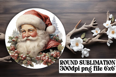 Watercolor Christmas Round Keychain Design Sublimation Sublimation afrosvg 