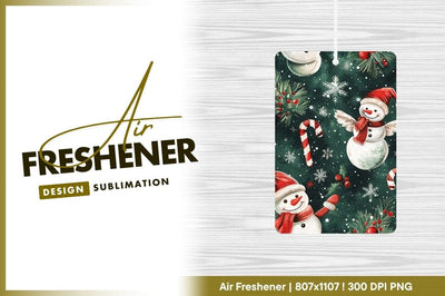 Watercolor Christmas Snowman Pattern with Candy Canes Snowflakes and Berries Sublimation Regulrcrative 