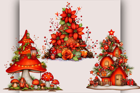 Watercolor Christmas Tree Clipart Bundle. Sublimation SVGArt 