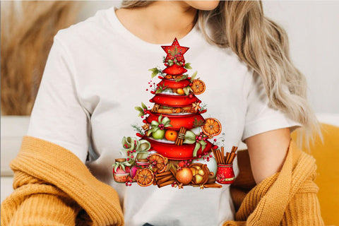 Watercolor Christmas Tree Clipart Bundle. Sublimation SVGArt 
