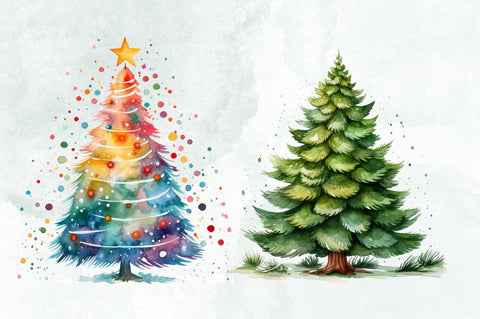 Watercolor Christmas Tree Clipart Sublimation Designangry 