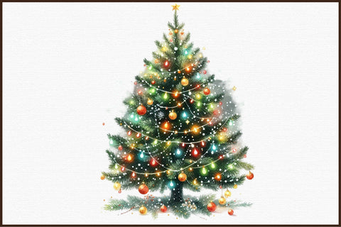 Watercolor Christmas Tree Clipart Sublimation designartist 