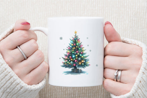 Watercolor Christmas Tree Clipart Sublimation designartist 