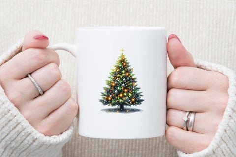 Watercolor Christmas Tree Clipart Sublimation designartist 