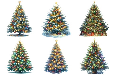 Watercolor Christmas Tree Clipart Sublimation designartist 