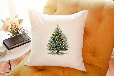 Watercolor Christmas Tree Clipart Sublimation designartist 