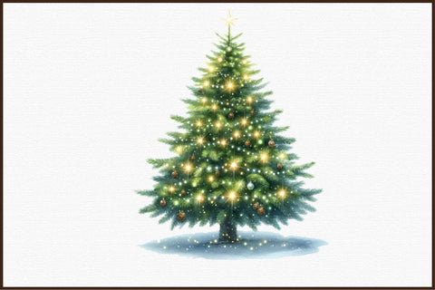 Watercolor Christmas Tree Clipart Sublimation designartist 