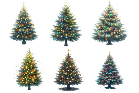 Watercolor Christmas Tree Clipart Sublimation designartist 