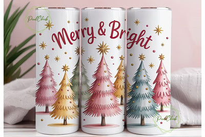 Watercolor Christmas Tree Tumbler Wrap Sublimation PixelChick 