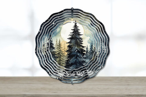 Watercolor Christmas Tree Wind Spinner Sublimation Regulrcrative 