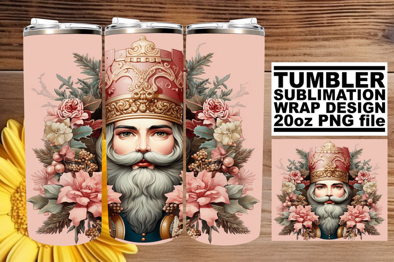 Watercolor Christmas Tumbler Wrap 20oz - Retro Style Sublimation afrosvg 