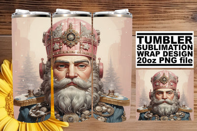 Watercolor Christmas Tumbler Wrap - Retro Holiday 20oz PNG Sublimation afrosvg 