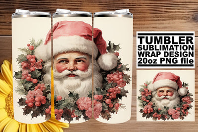 Watercolor Christmas Tumbler Wrap - Retro Holiday Sublimation Sublimation afrosvg 