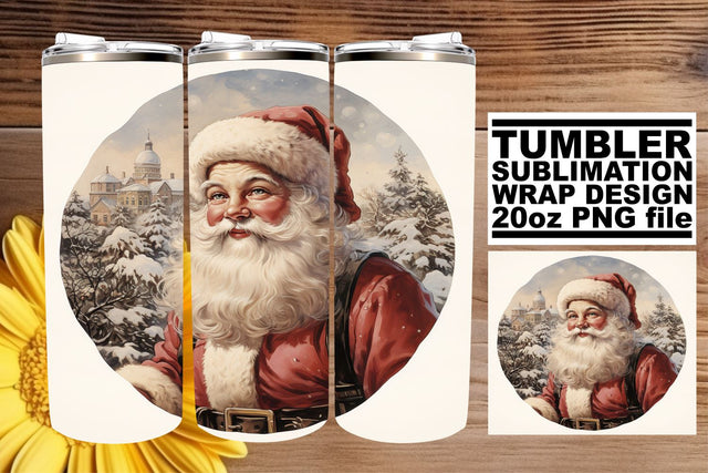 Watercolor Christmas Wrap for Tumblers - Retro 20oz Design Sublimation afrosvg 