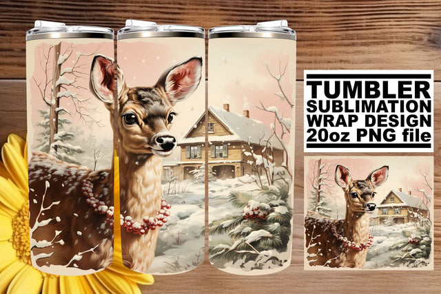 Watercolor Christmas Wrap for Tumblers - Retro Holiday PNG Sublimation afrosvg 