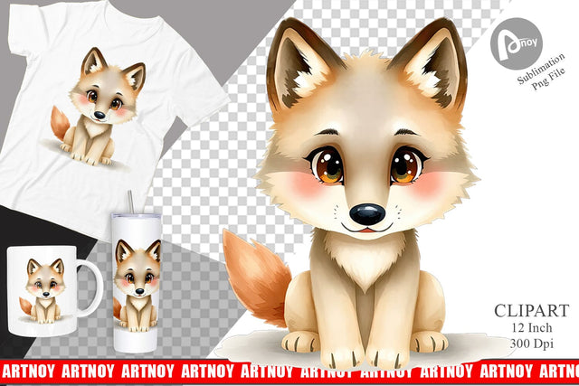 Watercolor Clipart Wolf Wildlife Sublimation artnoy 